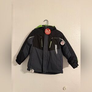 ZeroXposur 3-in-1 System Jacket Thruster DK Grey & Green Boys Size 7/8 BRAND NEW